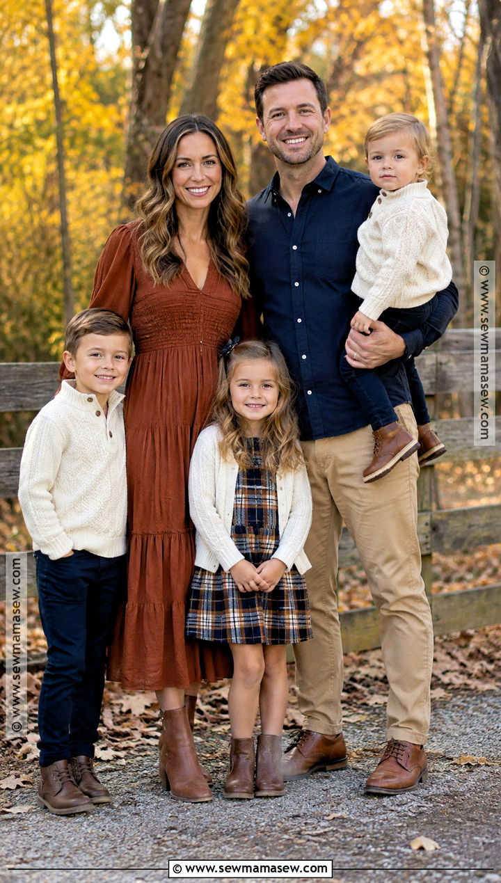 Rust And Navy Fall Family Picture Outfit - 25 outdoor fall family pictures outfits
