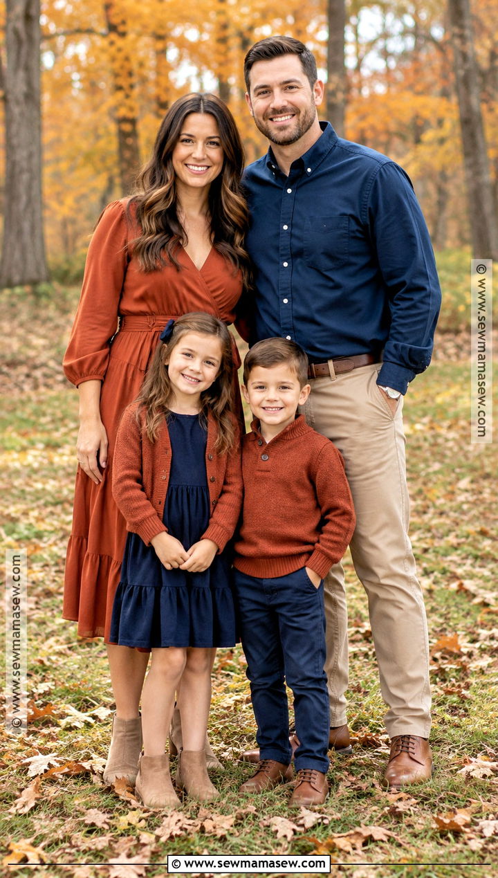 Rust And Navy Fall Family Picture Outfit - 15 clothes for fall family pictures