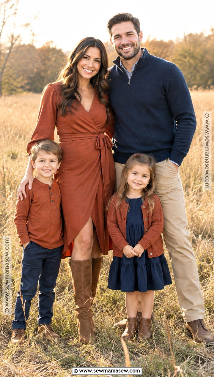 Rust And Navy Fall Family Picture Outfits - 15 clothes for family pictures fall