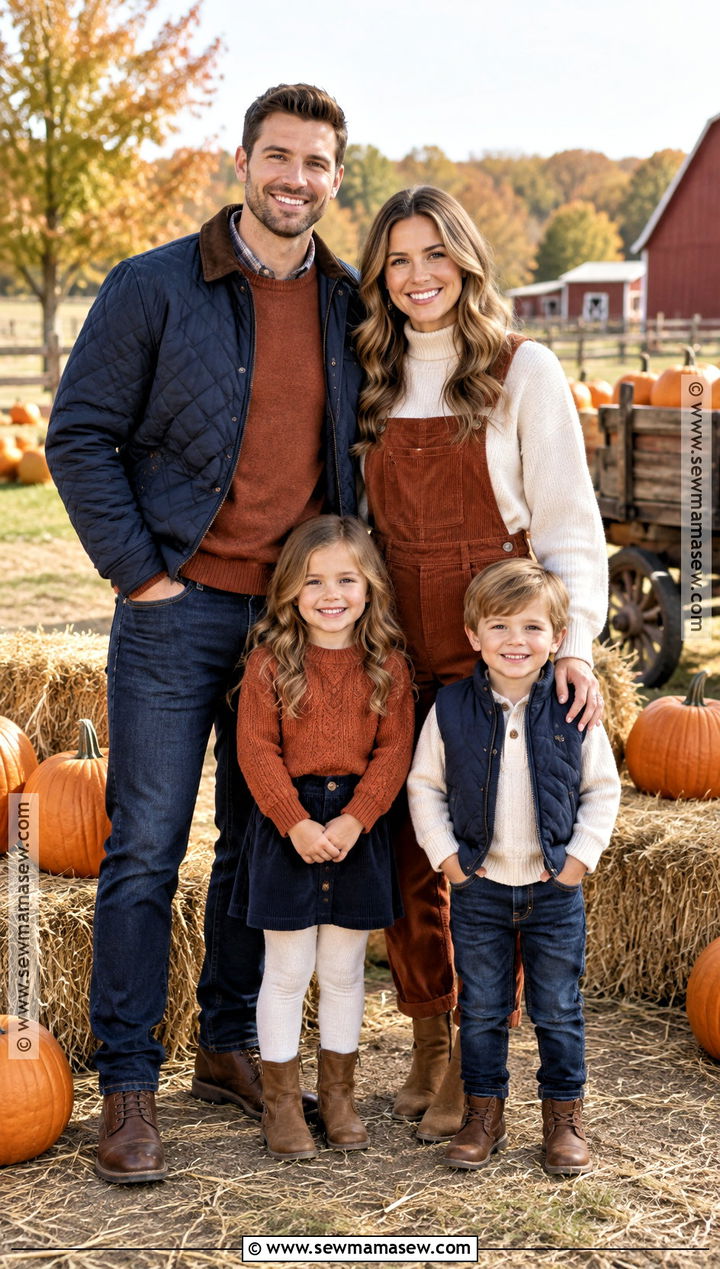 Rust And Navy Family Pumpkin Patch Outfit - 20 pumpkin patch outfit ideas for family