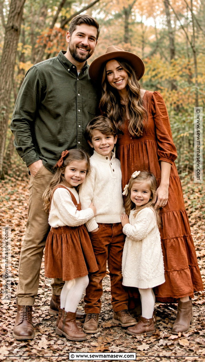 Rust And Olive Fall Family Outfit - 20 Fall Photoshoot Family Outfits