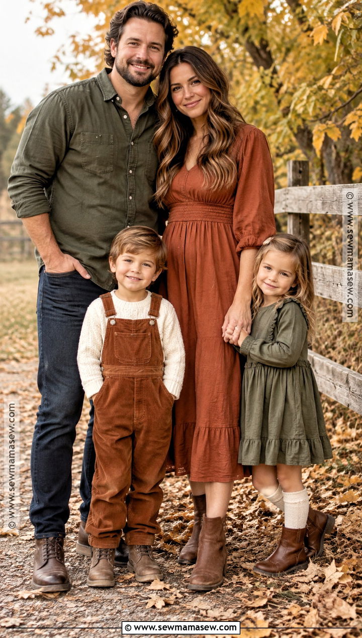 Rust And Olive Fall Family Photo Outfits - 15 fall family photos outfits 2026