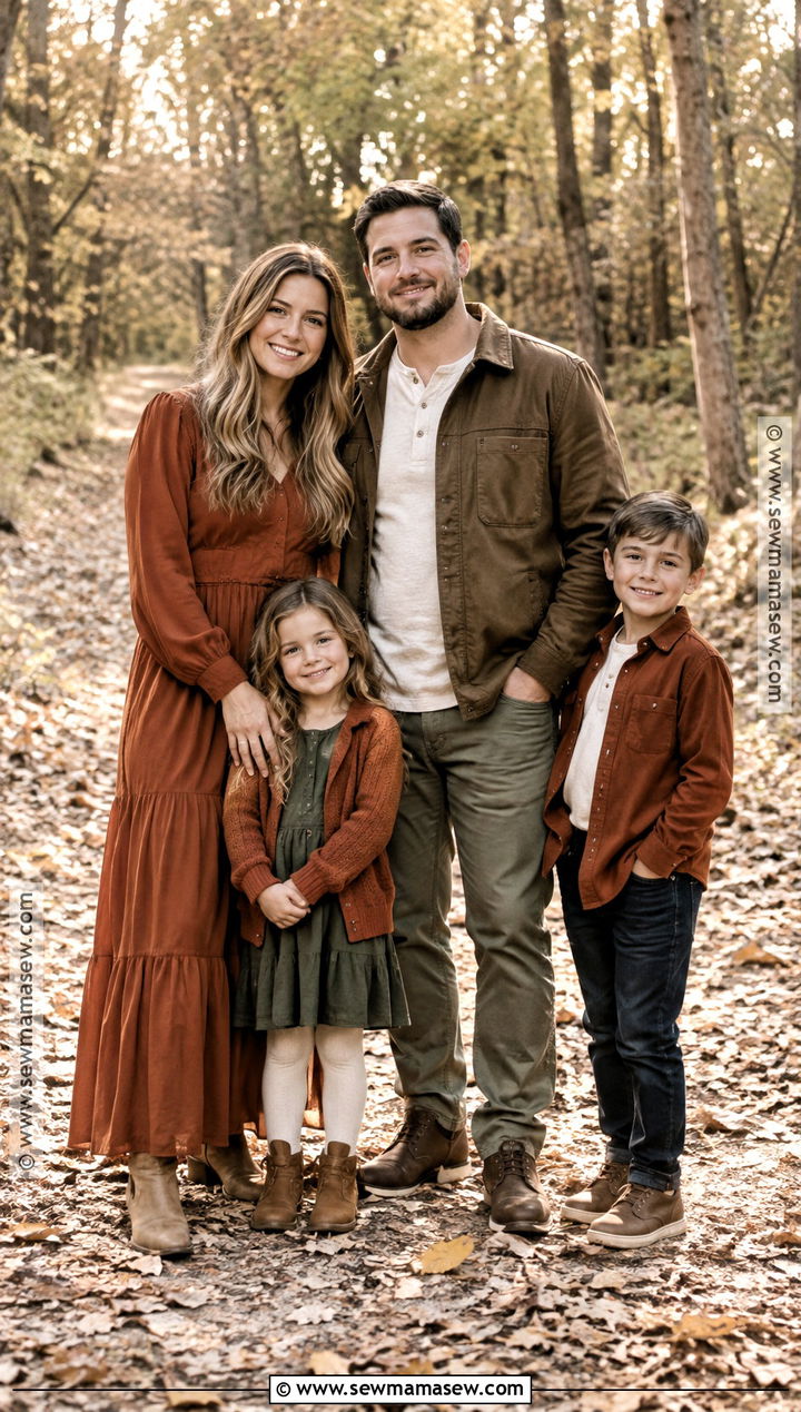 Rust And Olive Fall Family Photo Outfits - 15 Family Photoshoot Outfit Ideas Fall