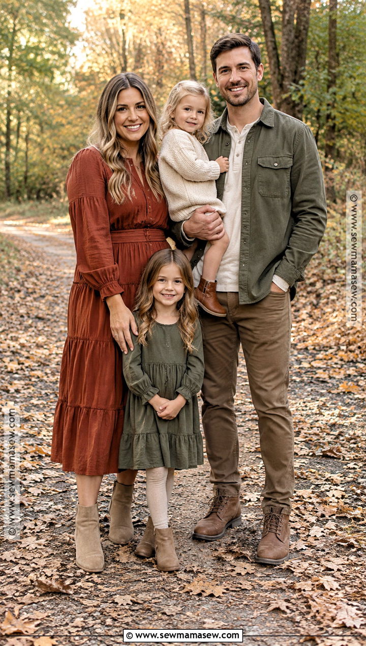 Rust And Olive Family Portrait Outfit - 20 Fall Family Portraits Outfits