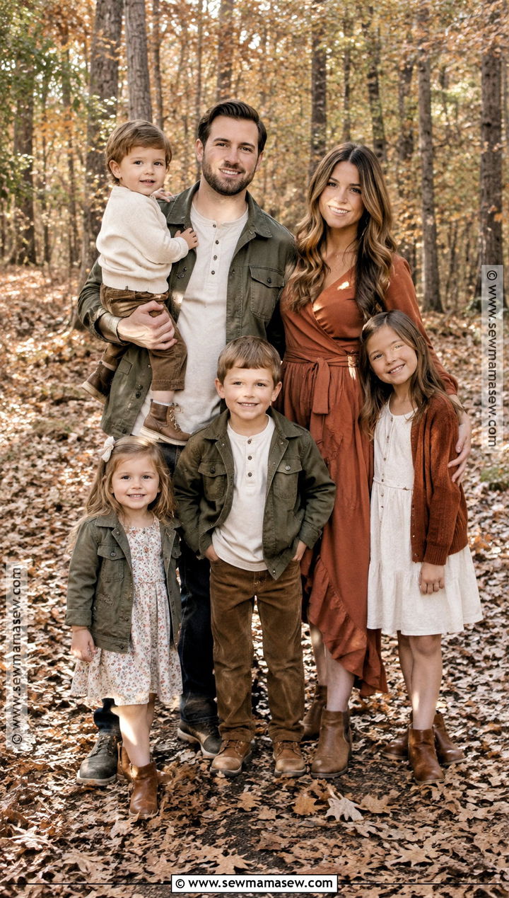 Rust And Olive Large Family Fall Photoshoot Outfits - 15 Large Family Fall Photoshoot Outfits