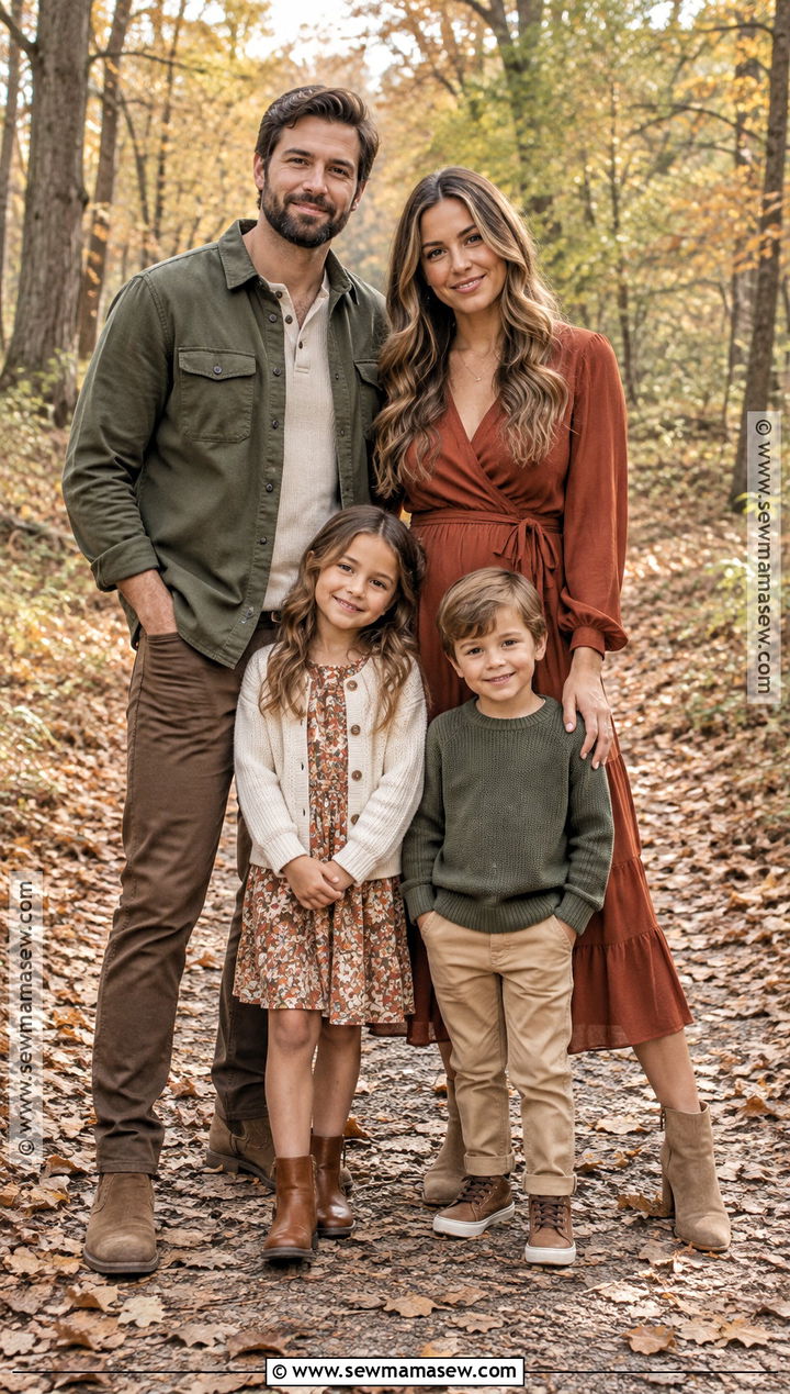 Rust And Olive October Family Photo Outfits - 25 october family photos outfits