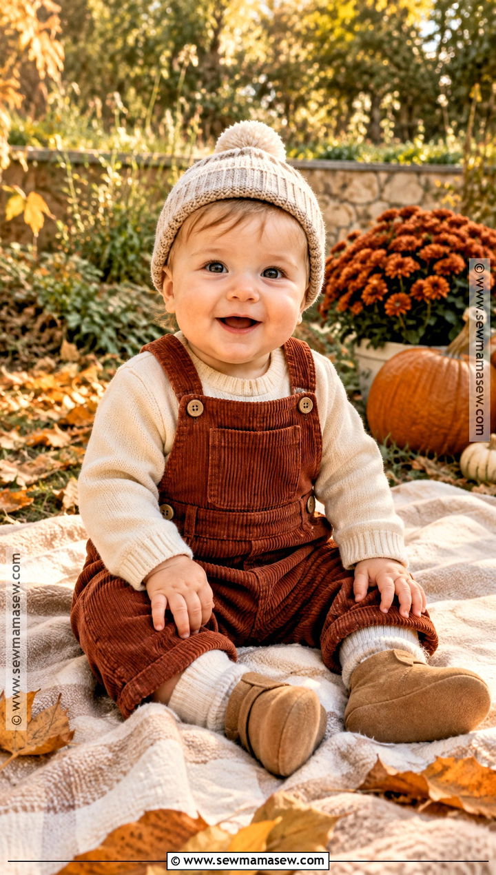 Rust Baby Boy Overalls With Cream Sweater - 15 baby boy overalls outfit fall