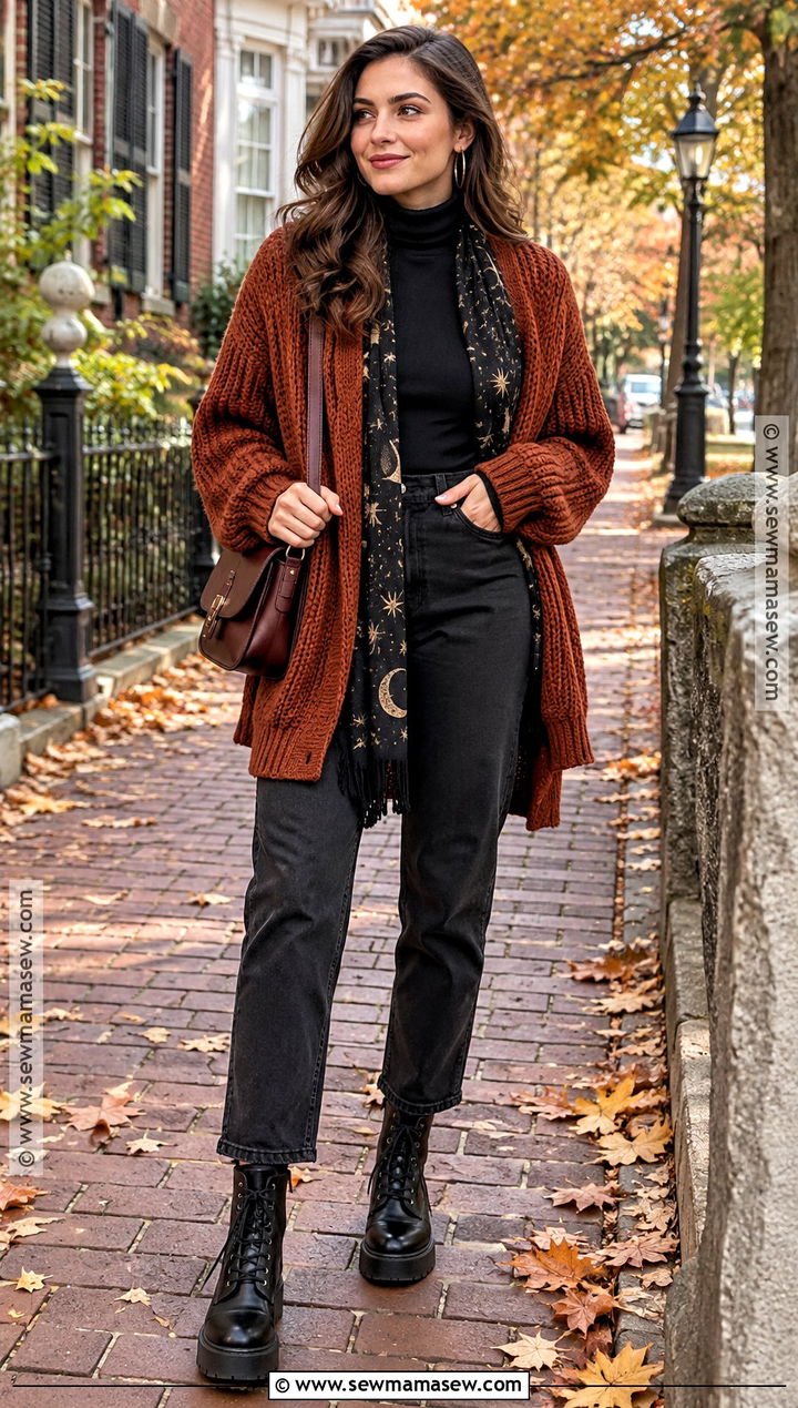 Rust Cardigan Salem Witch Outfit - 20 salem outfits fall witch