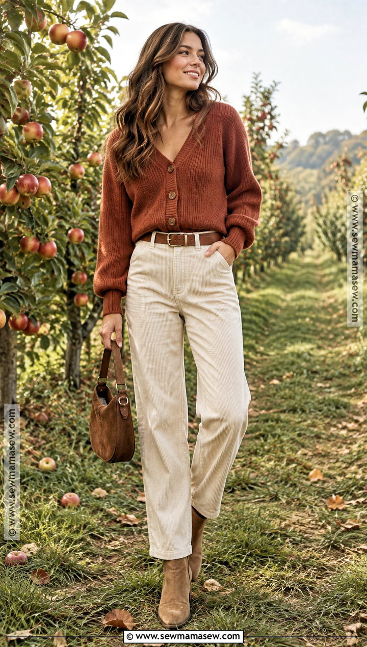 Rust Cardigan and Corduroy Pants Shoot - 15 Fall Fashion Shoot Ideas