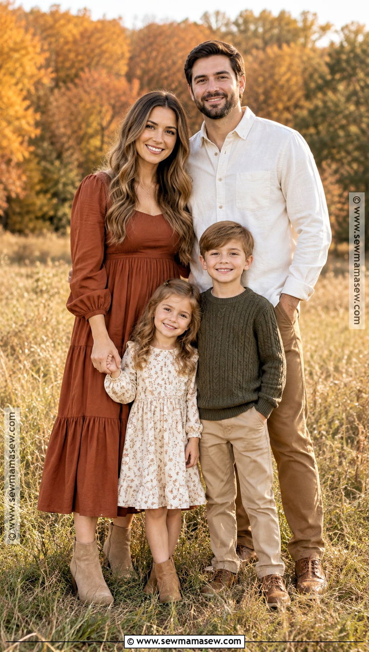 Rust Fall Family Picture Outfits - 15 colors to wear for fall family pictures ideas