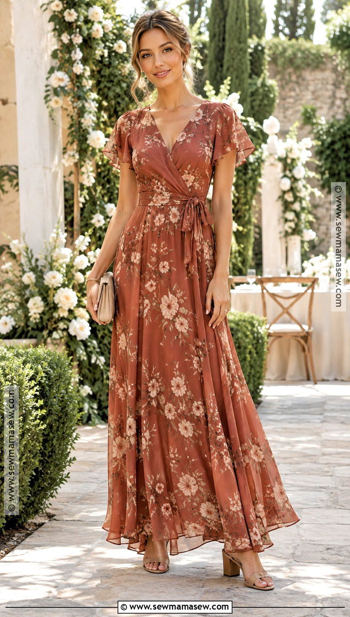 Rust Floral Bridesmaid Dress - 15 Brides Maids Fall Dresses