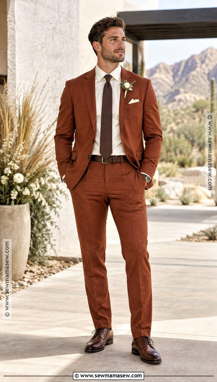 Rust Groom Suit - 15 september groom attire ideas