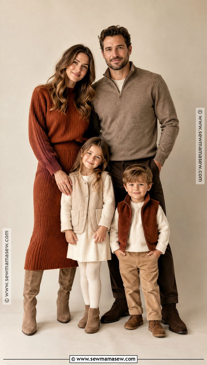 Rust Knit Set And Taupe Family Outfit - 15 fall family pictures outfits rust color