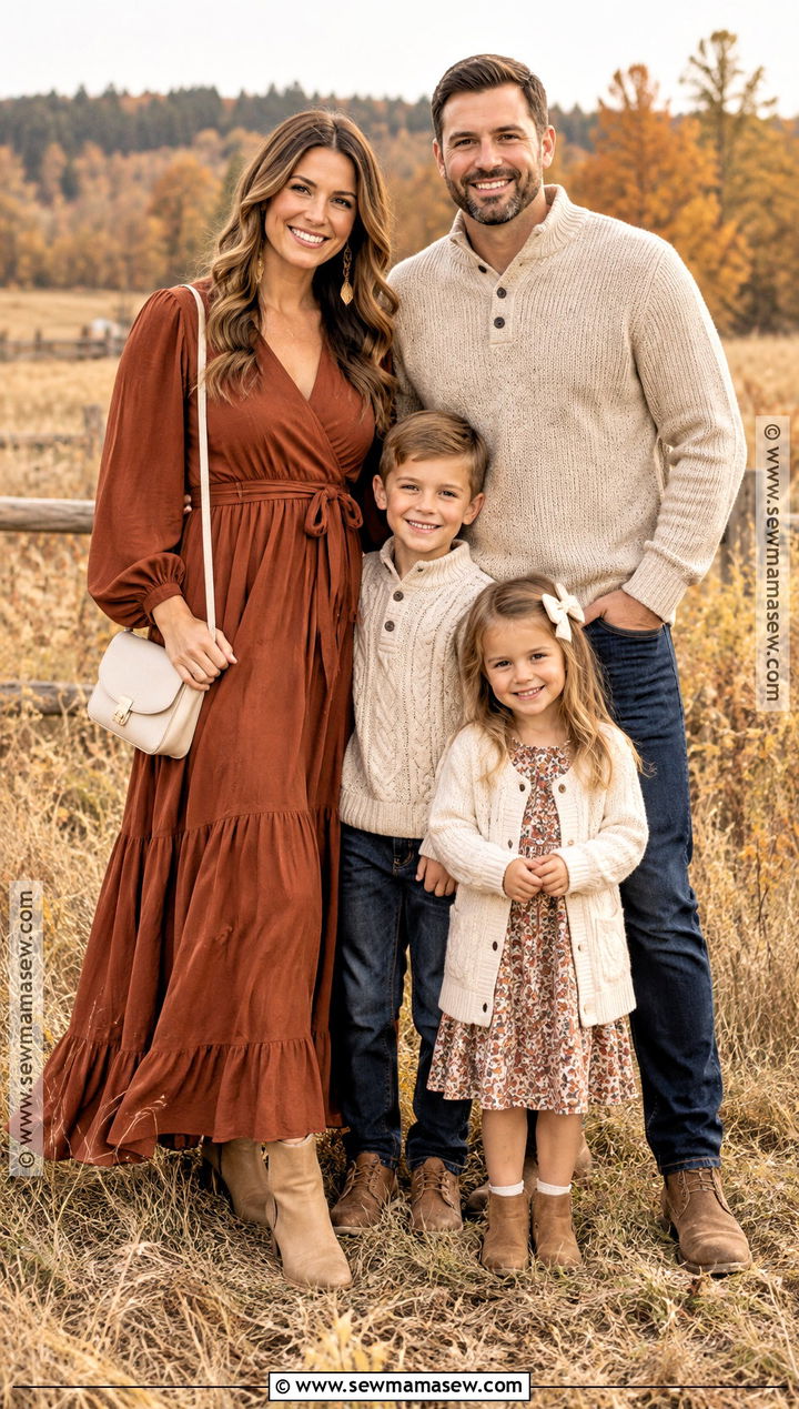 Rust Maxi Fall Photoshoot Dress - 15 fall dresses for photoshoot for family