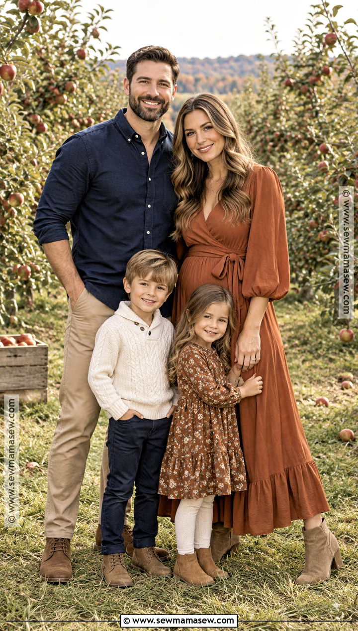 Rust Navy And Ivory Fall Family Photo Outfits - 25 fall family photo outfits