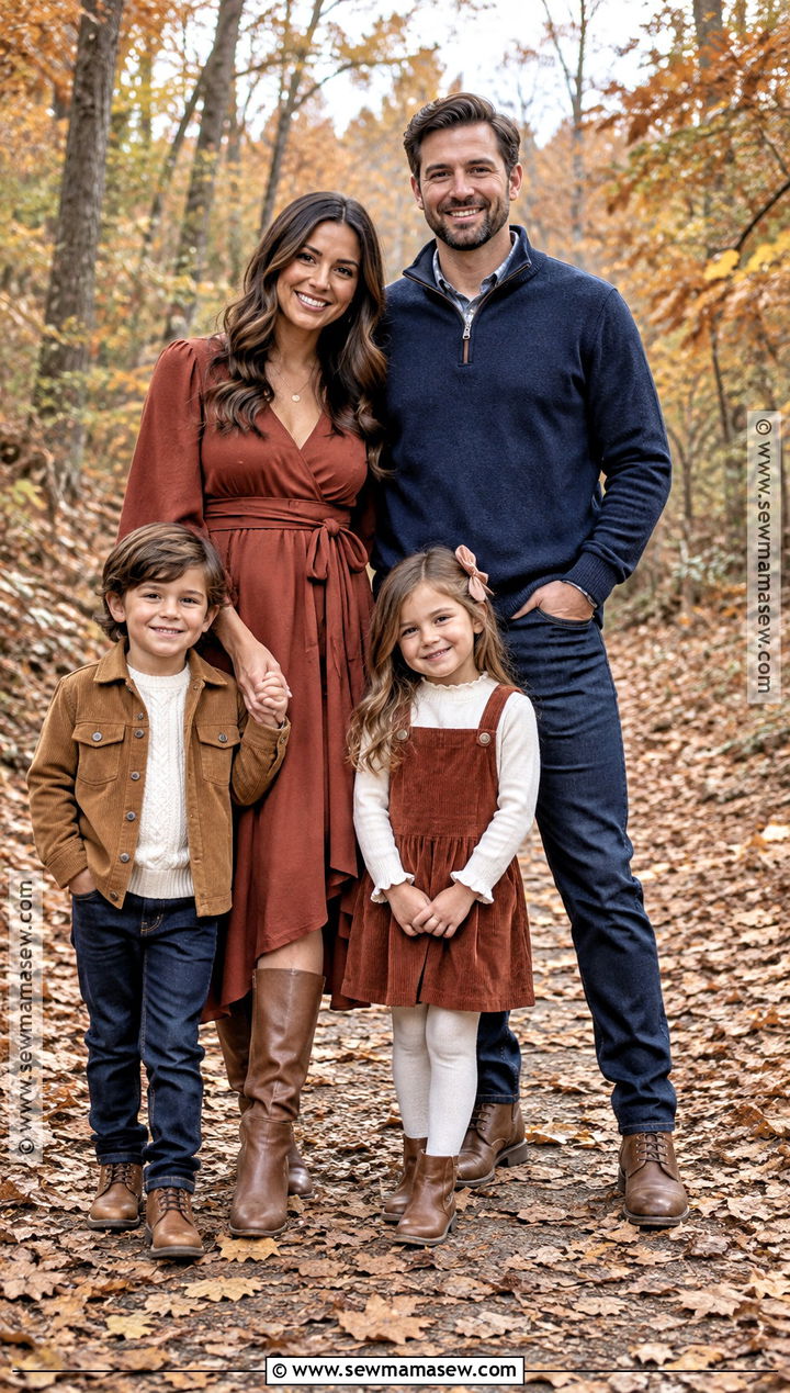 Rust Navy And Tan Family Photo Outfits - 20 Family Photo Outfits Fall Color Schemes