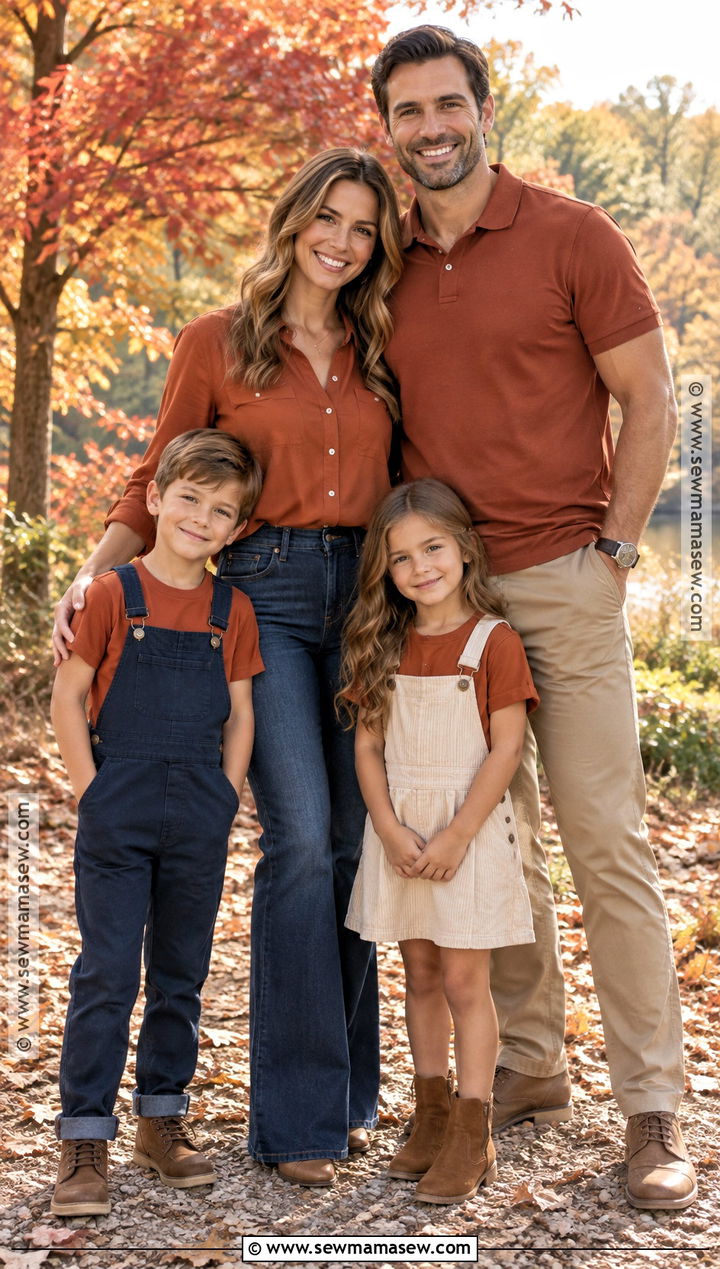 Rust Orange Family Shirt Outfit - 15 family fall shirts