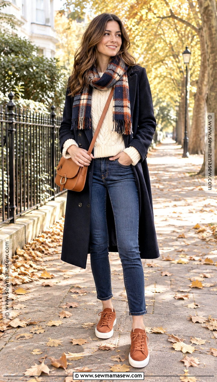 Rust Orange Sneakers With Dark Wash Jeans - 15 Autumn Color Sneakers