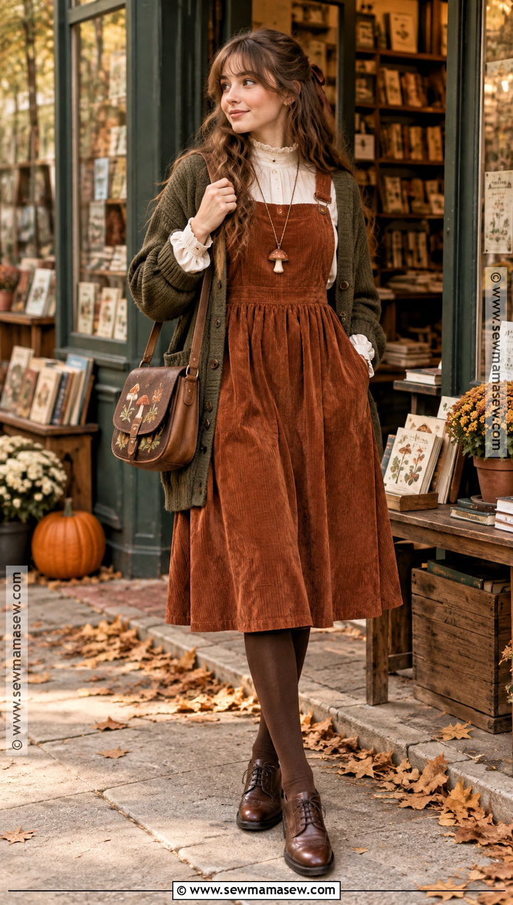 Rust Pinafore Autumn Fairy Outfit - 15 autumn fairy aesthetic outfits