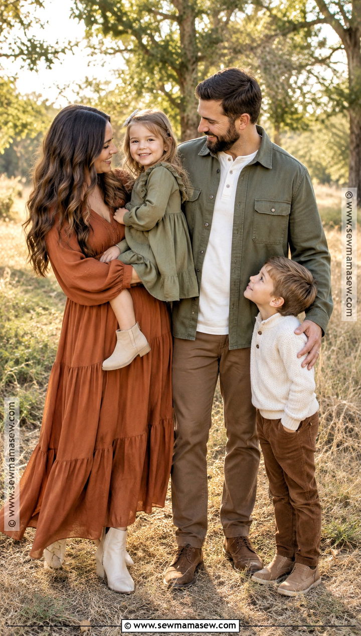 Rust Sage and Cream Fall Family Photo Outfits - 20 Fall Family Photo Outfits Color Combos