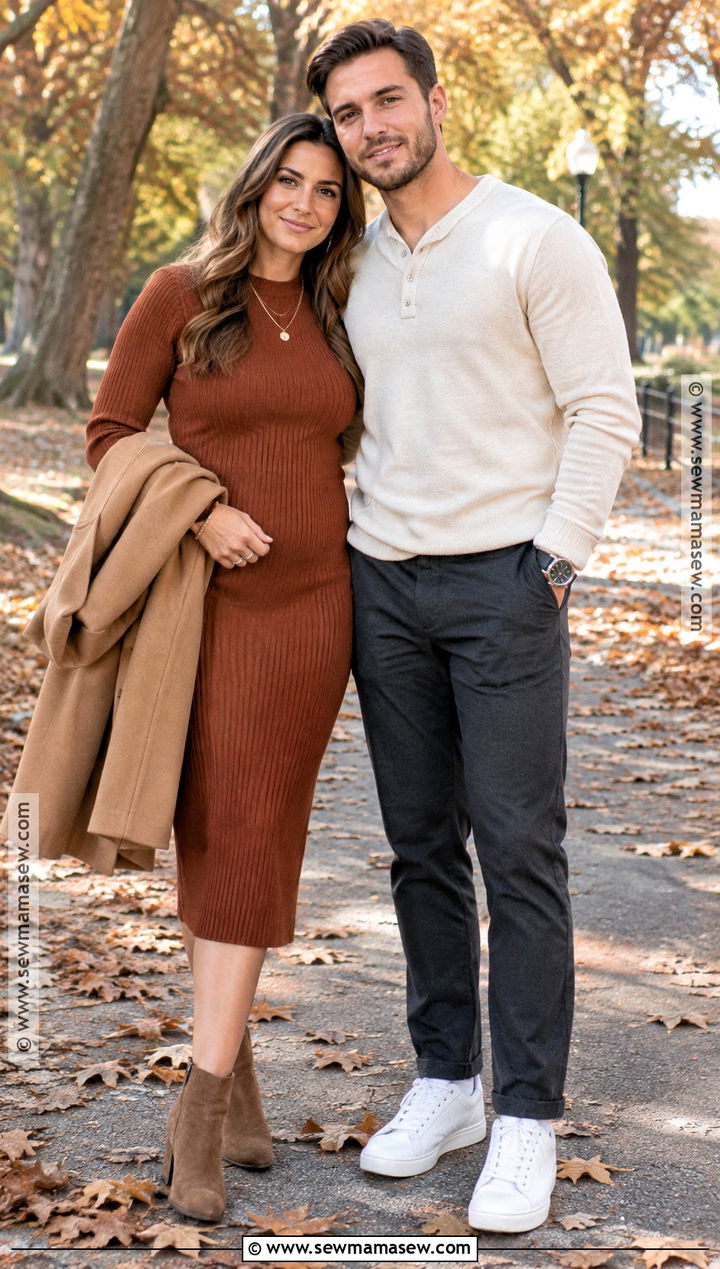 Rust Sweater Dress Fall Engagement Outfit - 15 fall engagement pictures outfit casual ideas
