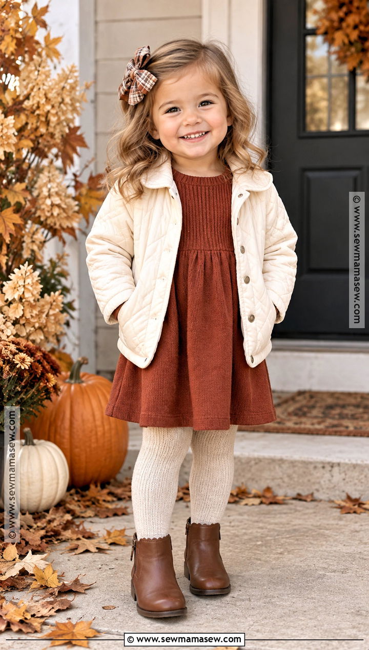 Rust Sweater Dress Toddler Girl Thanksgiving Outfit - 15 Thanksgiving Toddler Girl Outfit Ideas