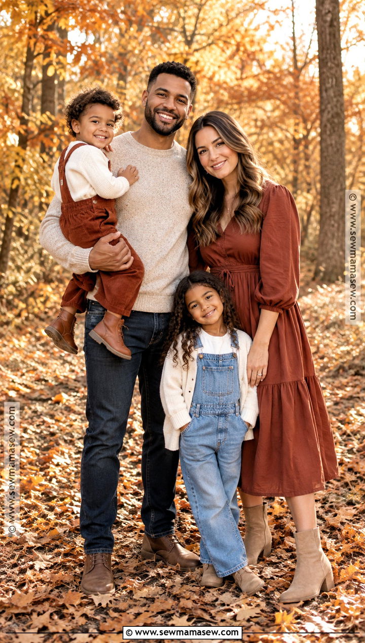 Rust and Cream Fall Family Outfit - 15 fall outfits for family pictures outside