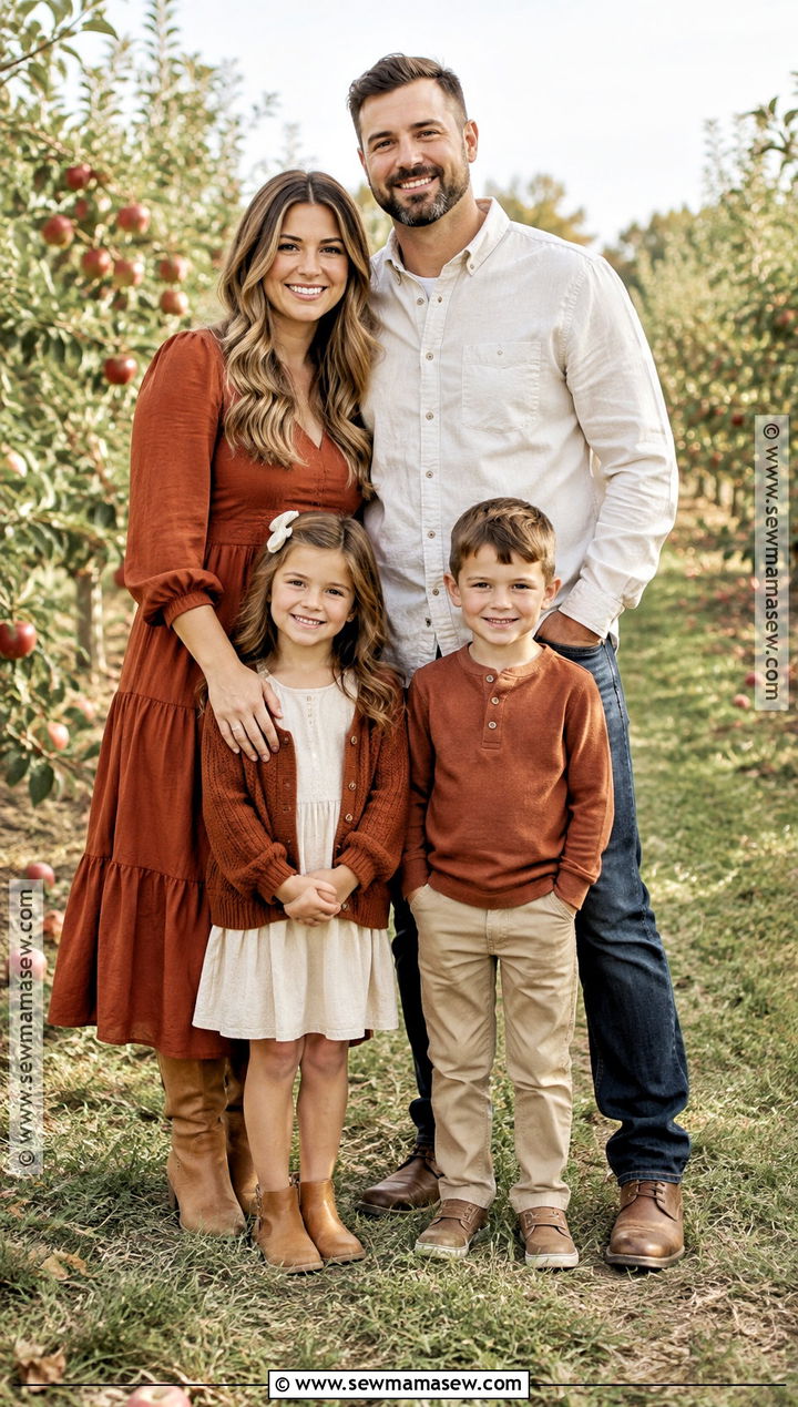 Rust and Cream Fall Family Outfit - 15 fall family outfits 2026