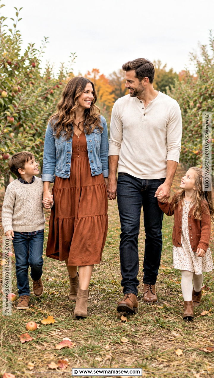 Rust and Denim Outfits for Fall Family Pictures - 15 fall outfit ideas family pictures