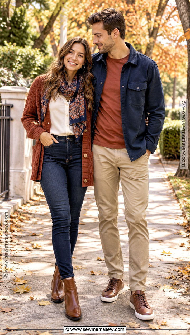 Rust and Navy Fall Couples Outfit - 20 fall couples outfits