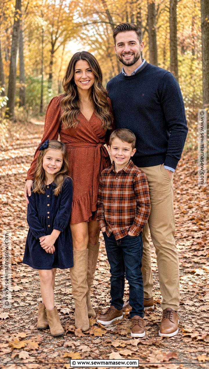 Rust and Navy Family Photo Outfits - 15 family photo fall outfits