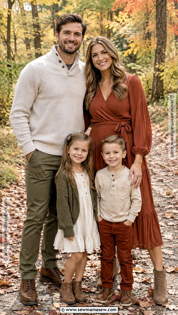 Rust and Olive Fall Family Photo Outfits - 15 fall family shoot outfit ideas