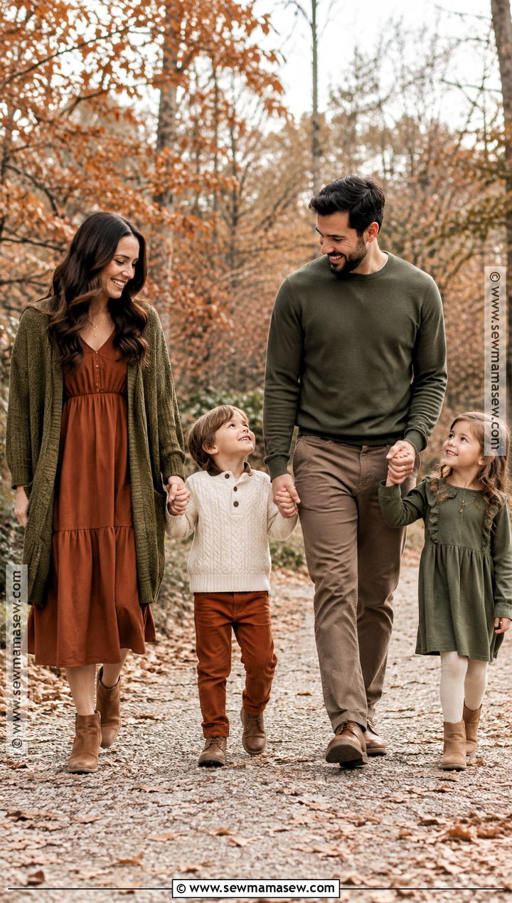 Rust and Olive November Family Photo Outfits - 15 november family photos outfits