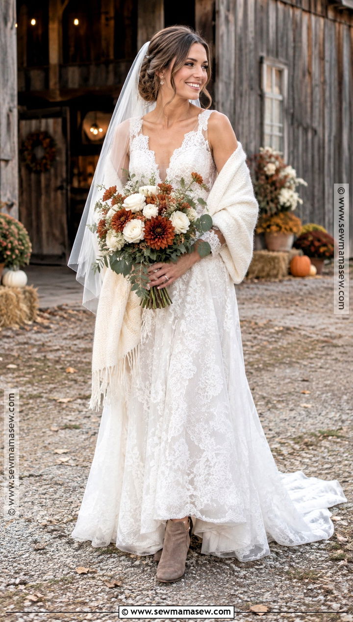 Rustic Fall Wedding Dress With Boots - 20 rustic fall wedding dress ideas