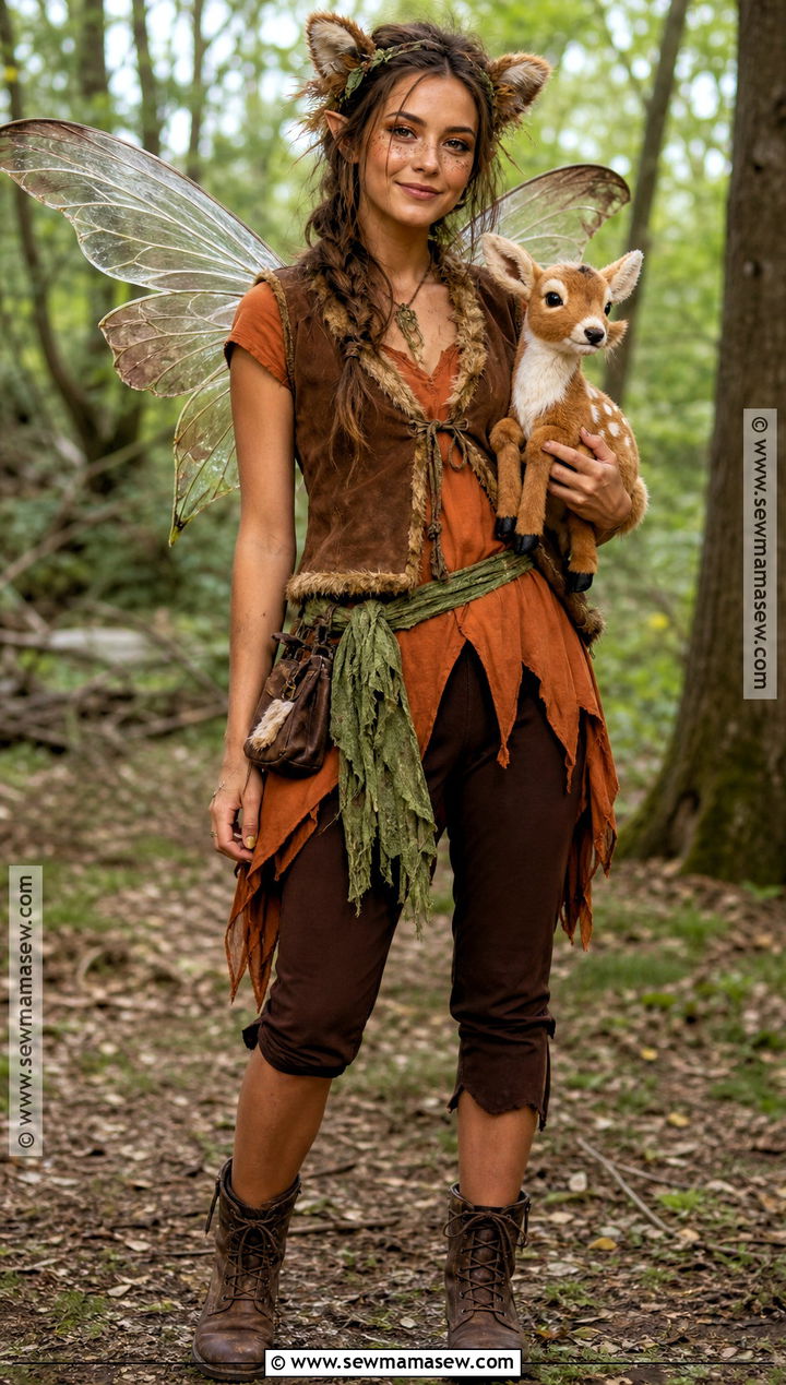 Rustic Fawn Costume With Suede Vest - 30 fawn tinkerbell costume ideas