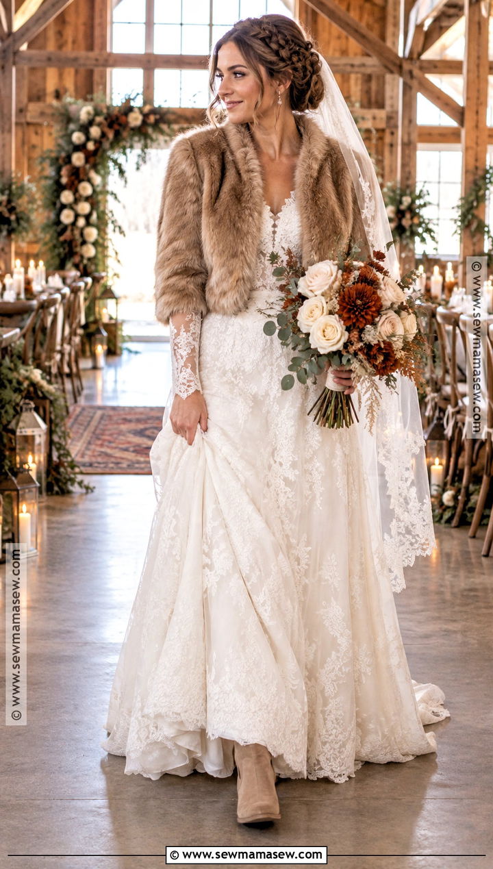 Rustic Lace November Wedding Dress With Boots - 25 november wedding dress ideas