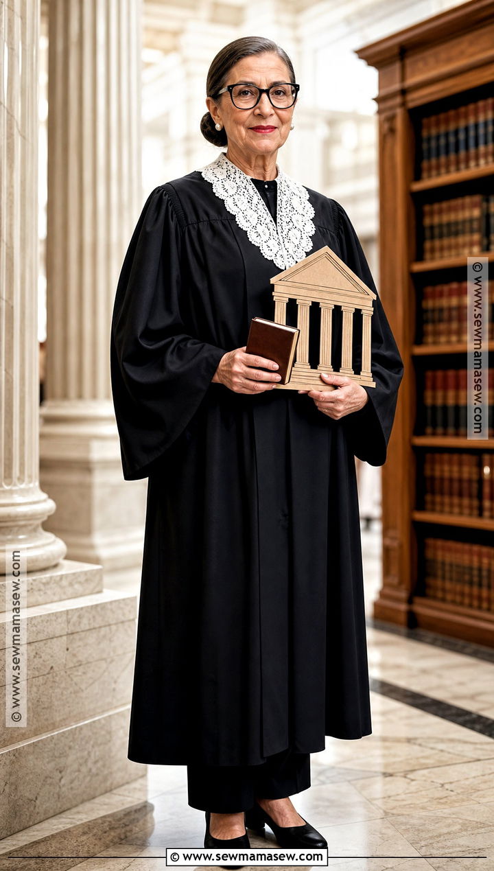 Ruth Bader Ginsburg Costume With Lace Collar - 30 historical figures costumes