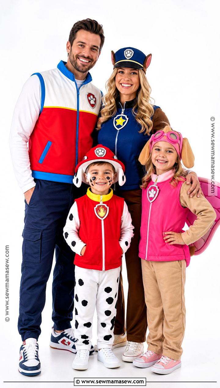 Ryder And Rescue Pups Family Costume - 30 paw patrol halloween costume ideas