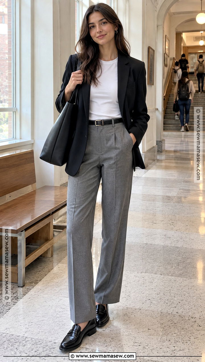 SHEIN Blazer And Tailored Pants Outfit - 20 back to school outfits from shein