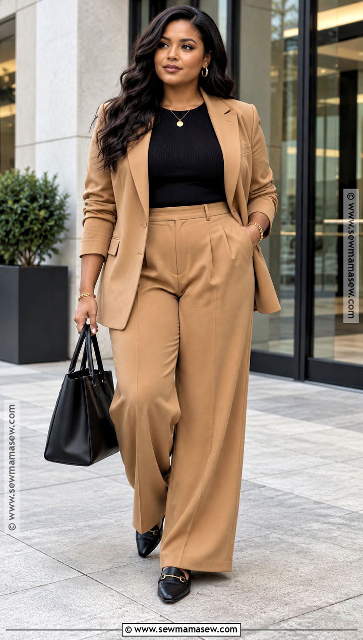 SHEIN Fall Blazer and Wide Leg Trousers Outfit - 15 fall shien outfit ideas
