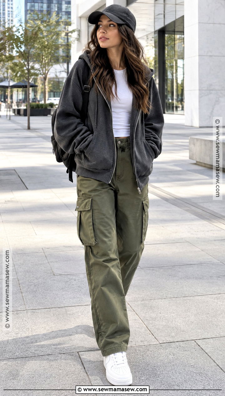SHEIN Fall Hoodie and Cargo Pants Outfit - 15 fall shien outfit ideas