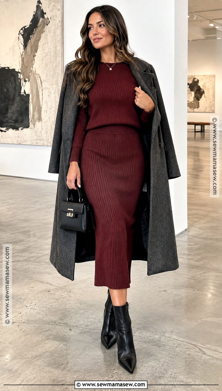 SHEIN Fall Knit Set And Ankle Boots Outfit - 15 Fall Outfit Ideas Shein