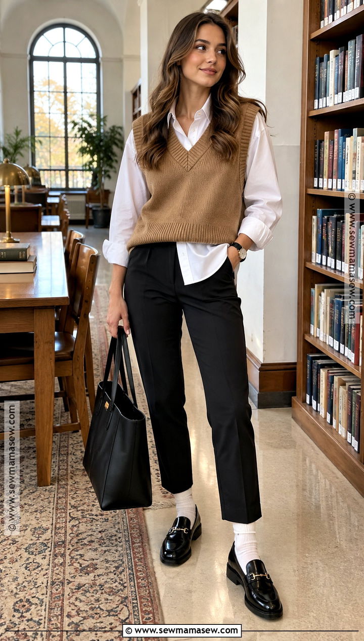 SHEIN Sweater Vest and Button Down Shirt Outfit - 25 shein outfits fall