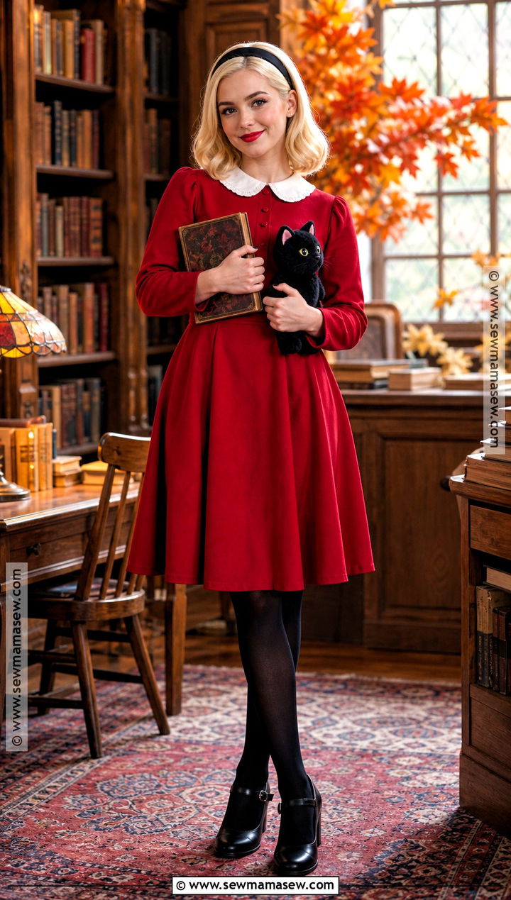 Sabrina Spellman Red Dress Costume - 35 blonde halloween costumes ideas