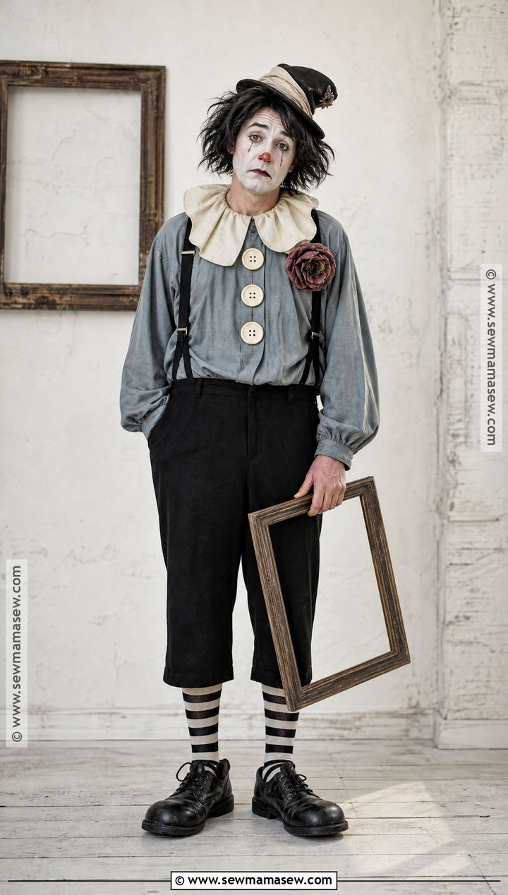 Sad Clown Costume With Teardrop Makeup - 30 Costume Clown Ideas