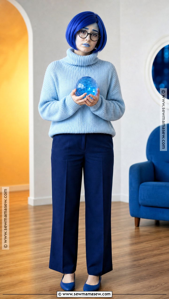 Sadness Blue Sweater Costume - 30 blue costumes