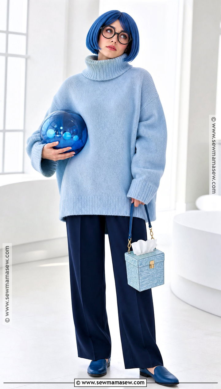 Sadness Costume With Blue Sweater - 40 disney costume ideas