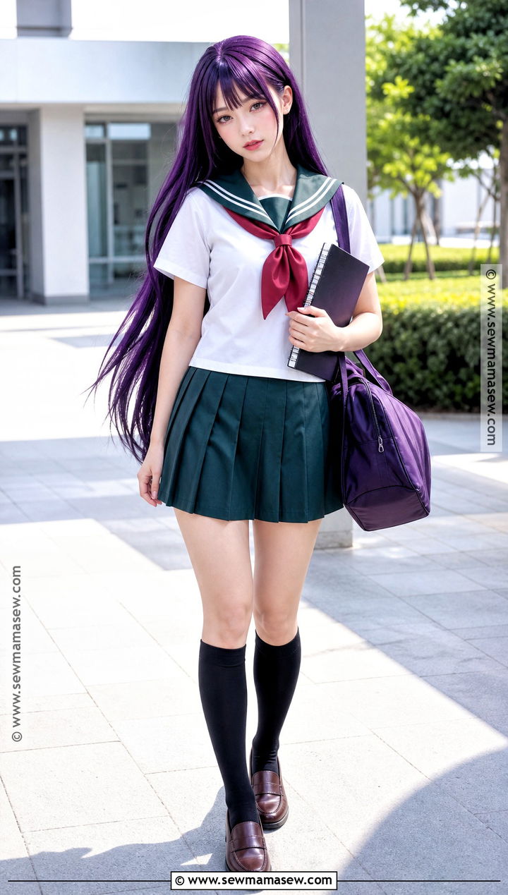 Saeko Busujima Cosplay With Long Violet Hair - 30 purple hair cosplay ideas