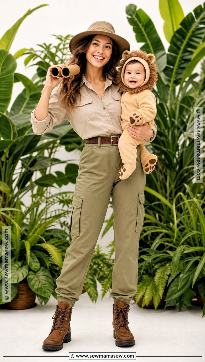 Safari Explorer And Baby Lion Costume - 30 mom and baby costumes