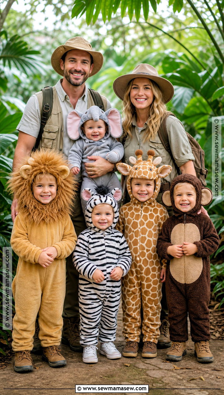 Safari Explorers And Animals Family Costume - 35 family halloween costume ideas